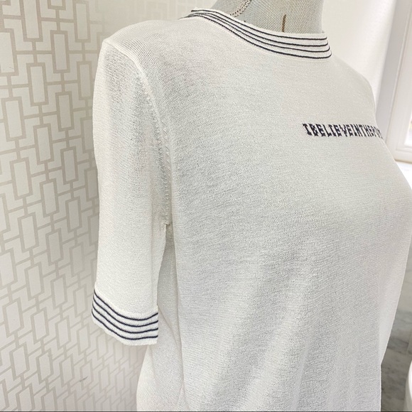 🇫🇷 Lili Sidonio Cream & Black Knit Top - Picture 7 of 11